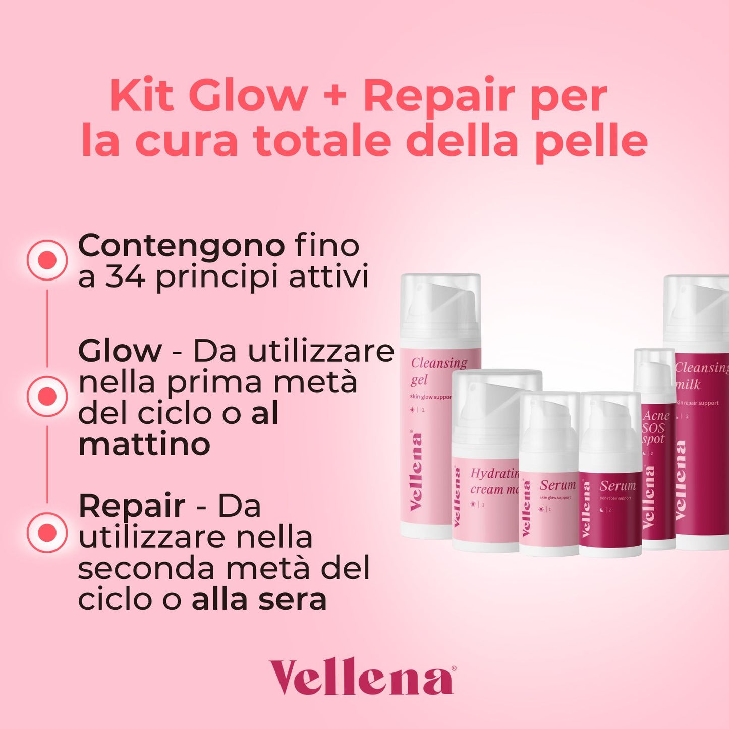 Kit Glow + Repair per la cura totale della pelle | Vellena