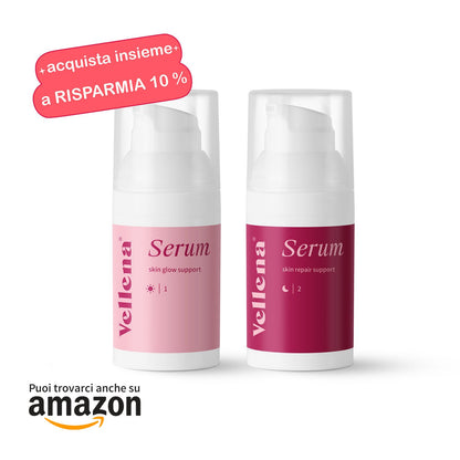 Duo per illuminare e rinnovare la pelle | Siero Glow + Siero Repair | Vellena